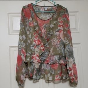 Belle sky floral blouse